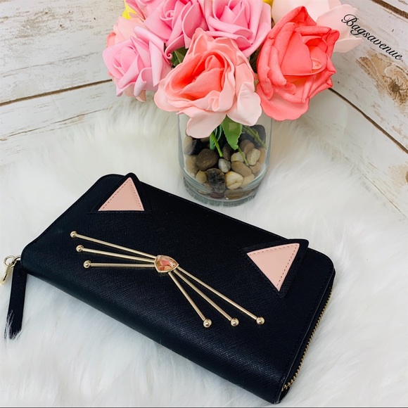 Kate spade Jazz things Up cat Wallet Black Leather - Picture 7 of 8